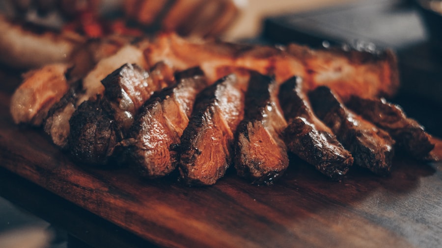 Char-grilled steak